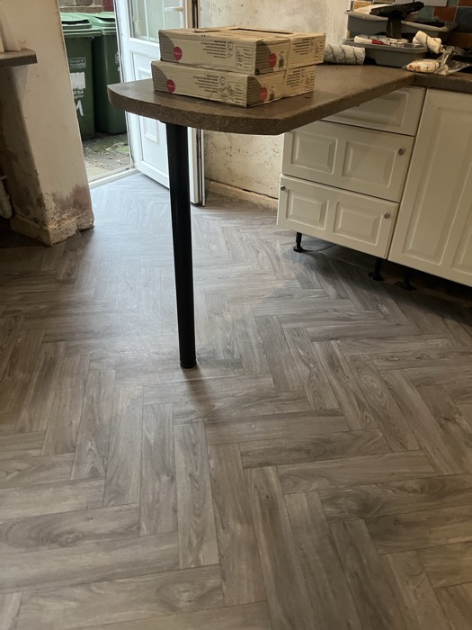Vinyl installation by Rainbow Flooring