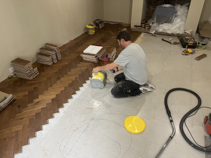Engineered wood installation by Rainbow Flooring